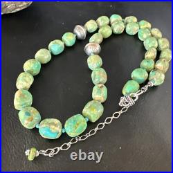 Blue Green Turquoise Navajo Sterling Silver Necklace 20 15253