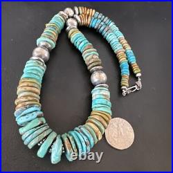 Blue Green Turquoise Navajo Sterling Silver Necklace 21 16005 Blue Green Turquoise Navajo Sterling Silver Necklace 21 16005