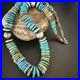 Blue Green Turquoise Navajo Sterling Silver Necklace 21 16960