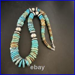 Blue Green Turquoise Navajo Sterling Silver Necklace 21 16960 Blue Green Turquoise Navajo Sterling Silver Necklace 21 16960