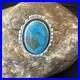 Blue Kingman Turquoise Navajo Sterling Silver Adjustable Ring Size 8 18825