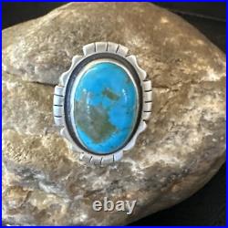 Blue Kingman Turquoise Navajo Sterling Silver Adjustable Ring Size 8 18825 Blue Kingman Turquoise Navajo Sterling Silver Adjustable Ring Size 8 18825