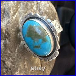 Blue Kingman Turquoise Navajo Sterling Silver Adjustable Ring Size 8 18825 Blue Kingman Turquoise Navajo Sterling Silver Adjustable Ring Size 8 18825