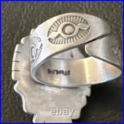 Blue Kingman Turquoise Navajo Sterling Silver Adjustable Ring Size 8 18825 Blue Kingman Turquoise Navajo Sterling Silver Adjustable Ring Size 8 18825