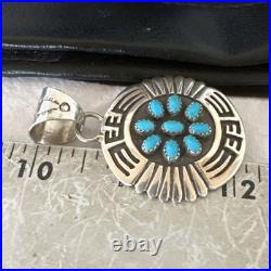 Blue Kingman Turquoise Navajo Sterling Silver Cluster Pendant 219285 Blue Kingman Turquoise Navajo Sterling Silver Cluster Pendant 219285