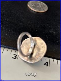 Blue Kingman Turquoise Navajo Sterling Silver Ring Size 5 14701