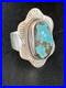Blue Kingman Turquoise Navajo Sterling Silver Ring Size 6 13784