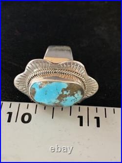 Blue Kingman Turquoise Navajo Sterling Silver Ring Size 6 13784