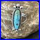 Blue Kingman Turquoise Navajo Sterling Silver Ring Size 7.5 18631