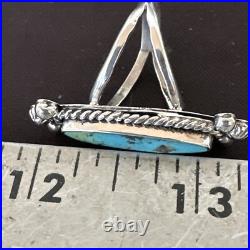Blue Kingman Turquoise Navajo Sterling Silver Ring Size 7.5 18631 Blue Kingman Turquoise Navajo Sterling Silver Ring Size 7.5 18631