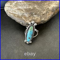 Blue Kingman Turquoise Navajo Sterling Silver Ring Size 7.5 18631 Blue Kingman Turquoise Navajo Sterling Silver Ring Size 7.5 18631