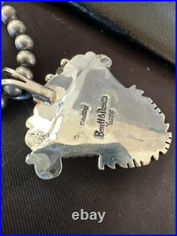 Blue Lapis Cluster Pendant Navajo Sterling Silver Beads Necklace 20 18753