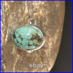 Blue Spiderweb Turquoise Navajo Sterling Silver Ring Size 6.5 11439