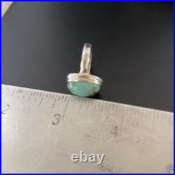 Blue Spiderweb Turquoise Navajo Sterling Silver Ring Size 6.5 11439