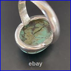 Blue Spiderweb Turquoise Navajo Sterling Silver Ring Size 6.5 11439
