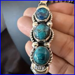 Blue Turquoise 3 Stone Navajo Sterling Silver Cluster Pendant 18193 Blue Turquoise 3 Stone Navajo Sterling Silver Cluster Pendant 18193