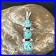 Blue Turquoise 3 Stone Navajo Sterling Silver Cluster Pendant Only 18349
