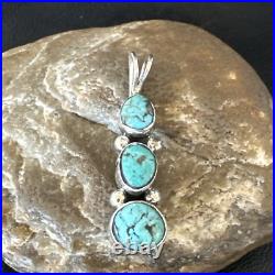 Blue Turquoise 3 Stone Navajo Sterling Silver Cluster Pendant Only 18349 Blue Turquoise 3 Stone Navajo Sterling Silver Cluster Pendant Only 18349