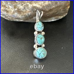 Blue Turquoise 3 Stone Navajo Sterling Silver Cluster Pendant Only 18349 Blue Turquoise 3 Stone Navajo Sterling Silver Cluster Pendant Only 18349