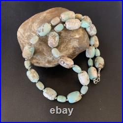 Blue Turquoise Bead Navajo Pearls Sterling Silver Necklace 20 12966
