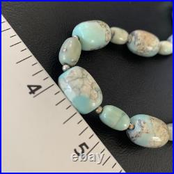 Blue Turquoise Bead Navajo Pearls Sterling Silver Necklace 20 12966 Blue Turquoise Bead Navajo Pearls Sterling Silver Necklace 20 12966