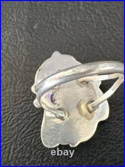 Blue Turquoise Coral Navajo Sterling Silver Cluster Pinky Ring Sz 8.5 20201