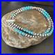 Blue Turquoise Faceted Bead Navajo Sterling Silver Beads Bracelet 7.5 18999