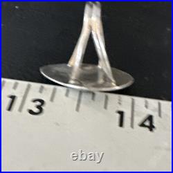 Blue Turquoise Navajo Sterling Silver BearPaw Ring Size 8 15362