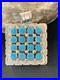 Blue Turquoise Navajo Sterling Silver Cluster Pendant 2 02098