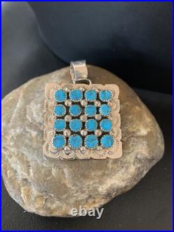 Blue Turquoise Navajo Sterling Silver Cluster Pendant 2 02098 Blue Turquoise Navajo Sterling Silver Cluster Pendant 2 02098