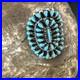 Blue Turquoise Navajo Sterling Silver Cluster Ring Adjustable Size 7 15703