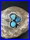 Blue Turquoise Navajo Sterling Silver Cluster Ring Size 8.5 14837