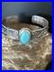 Blue Turquoise Navajo Sterling Silver Cuff Bracelet 15336