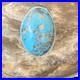 Blue Turquoise Navajo Sterling Silver Ring Size 8.5 Adjustable 14035