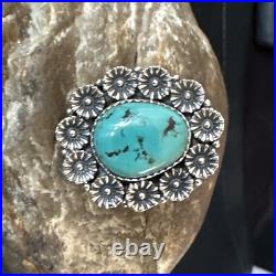 Blue Turquoise Navajo Sterling Silver Ring Sz 9.5 15505