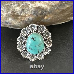 Blue Turquoise Navajo Sterling Silver Ring Sz 9.5 15505