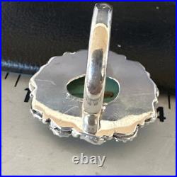 Blue Turquoise Navajo Sterling Silver Ring Sz 9.5 15505