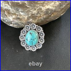Blue Turquoise Navajo Sterling Silver Ring Sz 9.5 15505