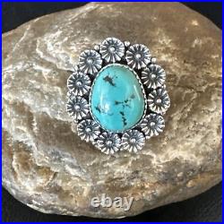 Blue Turquoise Navajo Sterling Silver Ring Sz 9.5 15505