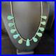 Blue Turquoise Teardrop Navajo Pearls Sterling Silver Necklace 14387