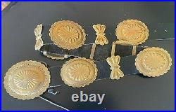 Brass Concho Belt Navajo Vintage, oval Native American butterfly spacers