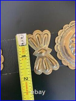 Brass Concho Belt Navajo Vintage, oval Native American butterfly spacers