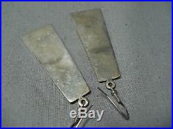 Breathtaking Vintage Navajo Sterling Silver Dangle Earrings Native American Old