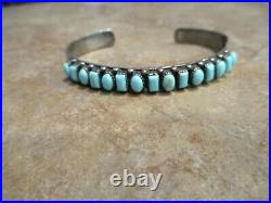CHOICE Larger Vintage Navajo Sterling Silver Turquoise Row Bracelet