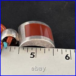 Carnelian Turquoise Navajo Pearls Sterling Silver Necklace Pendant 14375