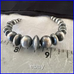 Children Navajo Pearls Sterling Silver Bead Stainless Wrap Bracelet 4.5 19022