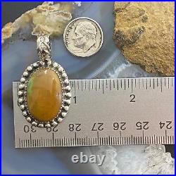 Chimney Butte Vintage Native American Sterling Oval Turquoise Pendant For Women