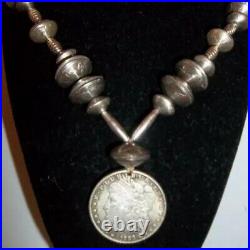 Coin Necklace 1888 Silver Dollar Sterling Silver Native American Made Beautiful