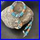 Crescent Multicolor Turquoise Pendant Navajo Sterling Silver Necklace 18731