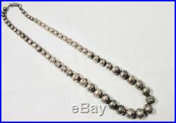 ESTATE Vintage 20 42 Gram Navajo Bench Beads Sterling Silver Necklace K1026